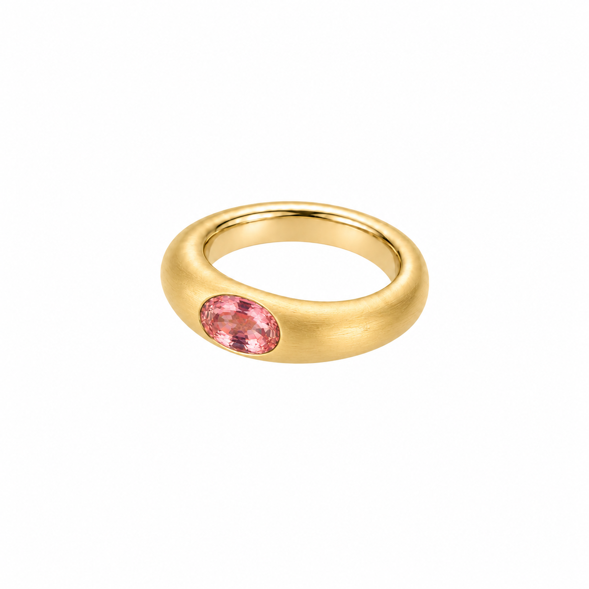 S Croissant Padparadscha Sapphire Ring