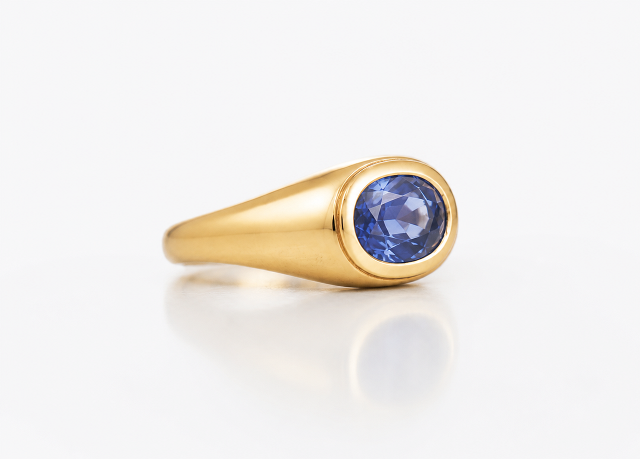 E/W Ceylon Blue Sapphire Ring