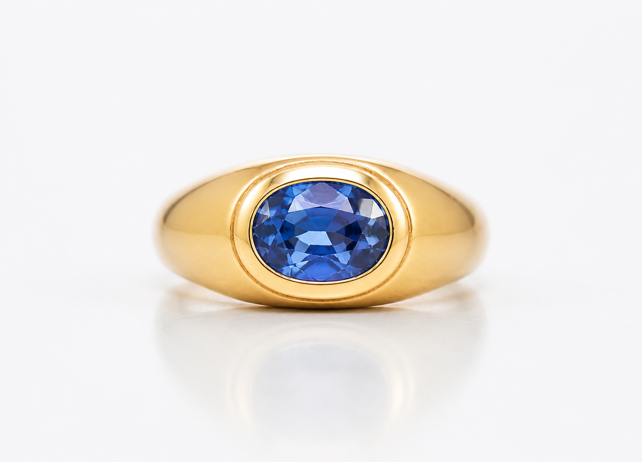 E/W Ceylon Blue Sapphire Ring