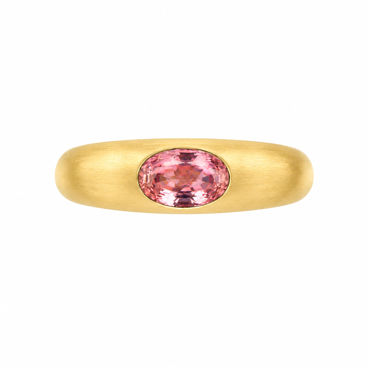 S Croissant Padparadscha Sapphire Ring