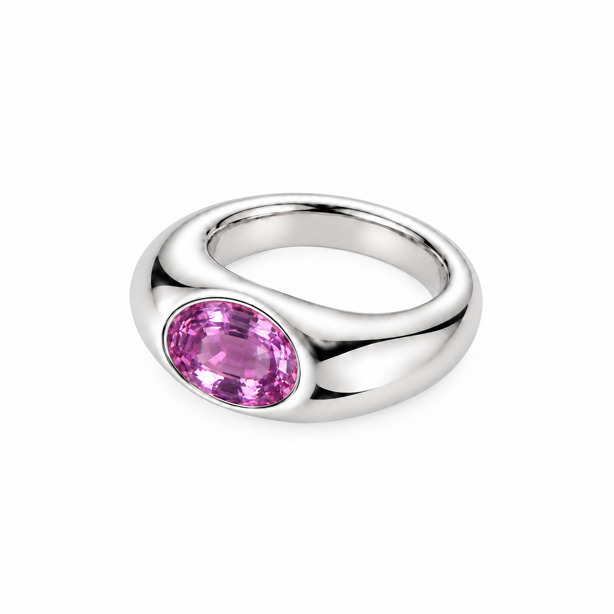 L Croissant Purple Sapphire Ring